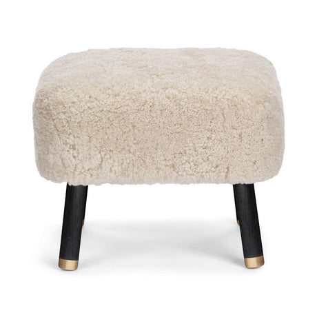 Emil Foot Rest | Short Wool Pearl