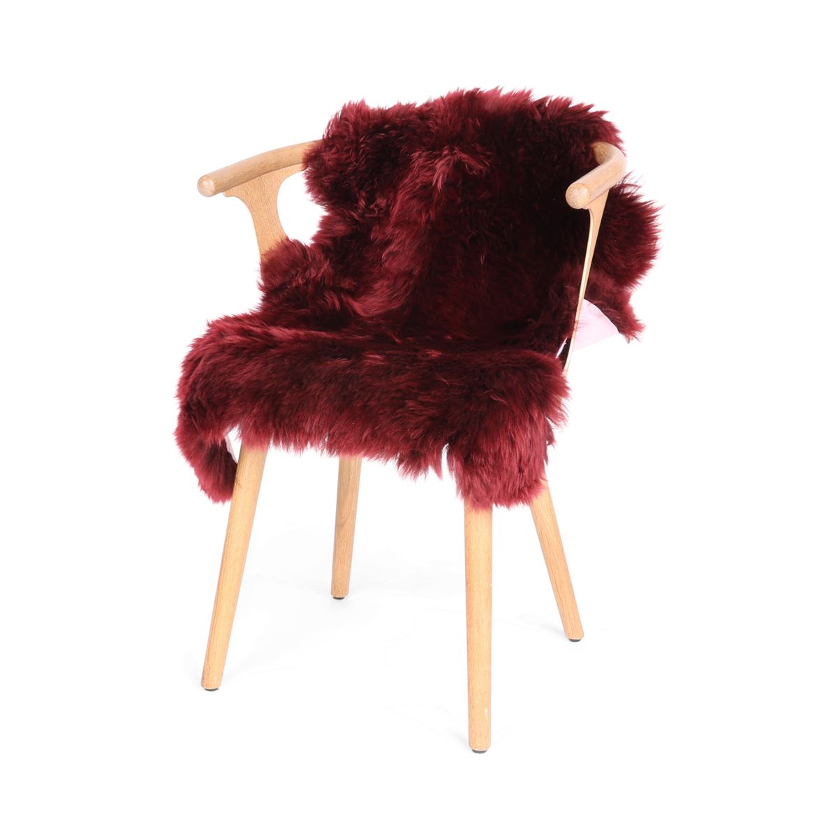 New Zealand Sheepskin | Long Wool | 100 cm Burgundy