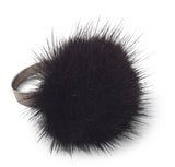 Pom Pom Ring Black