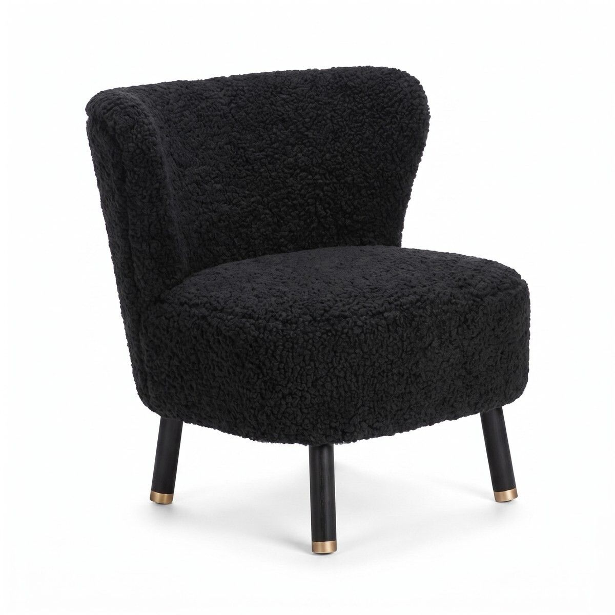 Emil Lounge Chair | Short Wool Black