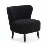 Emil Lounge Chair | Short Wool Black