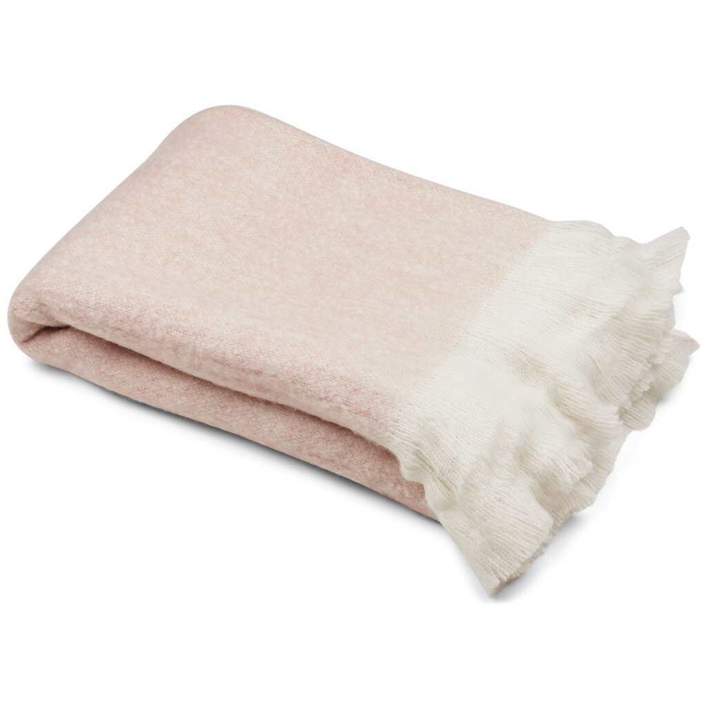 Throw of Mohair Wool | 130x170 cm Light Pink