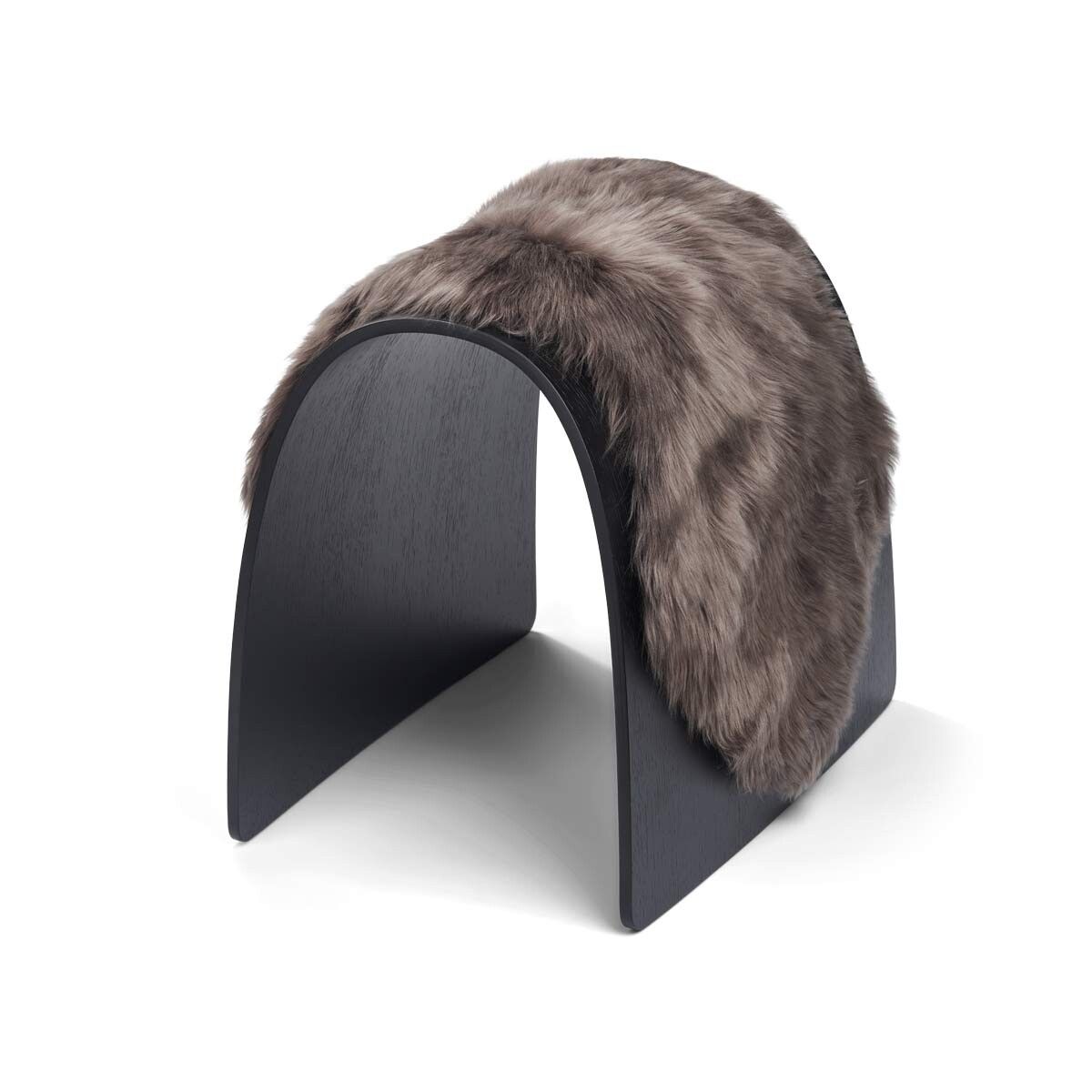 Sheep Stool Cover | Long Wool Walnut