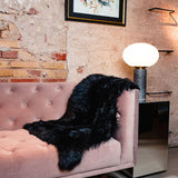 Merino Sheepskin Dyed | New Zealand | Long Wool | approx. 90x60 cm Black