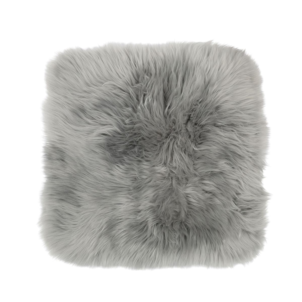 Seat Cover | With Backing | Long Wool | New Zealand | 40x40 cm Light Grey