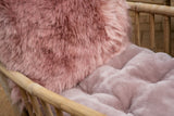 Long-Wool Sheepskin Cushion | 50x50 cm Rosa