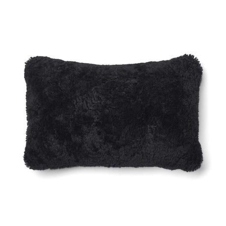 Short Wool Sheepskin Cushion | Two-sided |52x52 cm  | 34x52 cm  Charcoal/Black