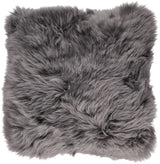 Long-Wool Sheepskin Cushion | 50x50 cm Steel