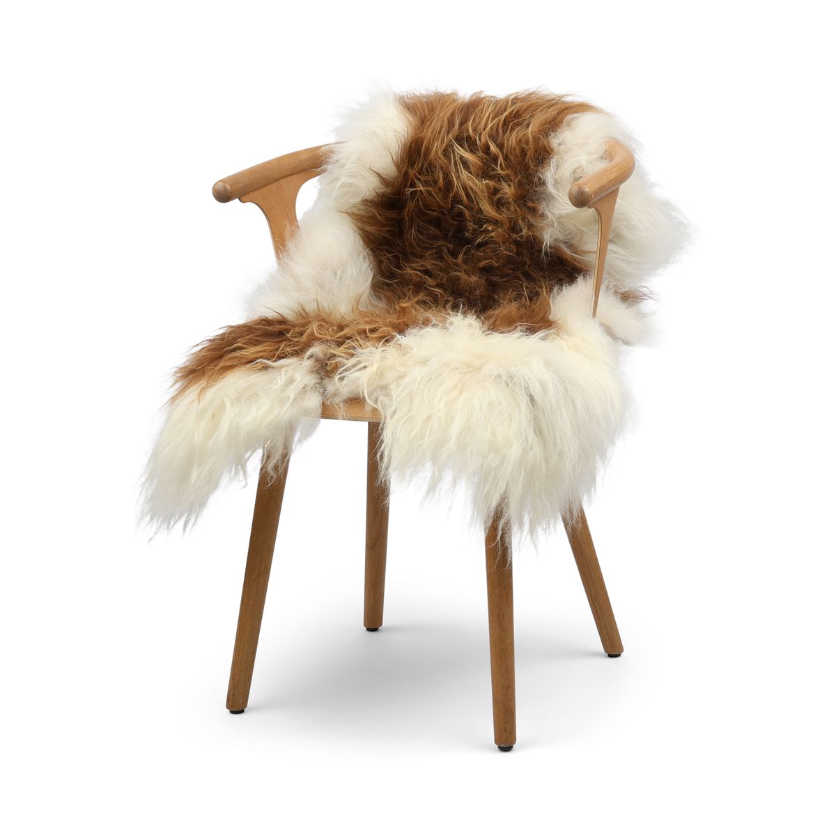 Icelandic Sheepskin | Long Wool | 90 cm Brown/White