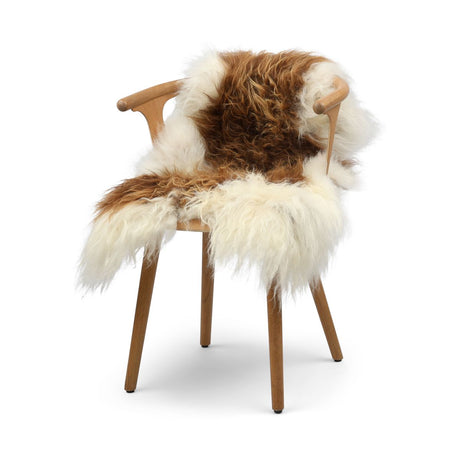 Icelandic Sheepskin | Long Wool | 90 cm Brown/White