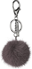 Pom Pom Keyring Black Metal Dark Grey