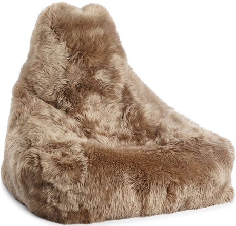 Sheepskin Bean Bag Chair | Long Wool Taupe