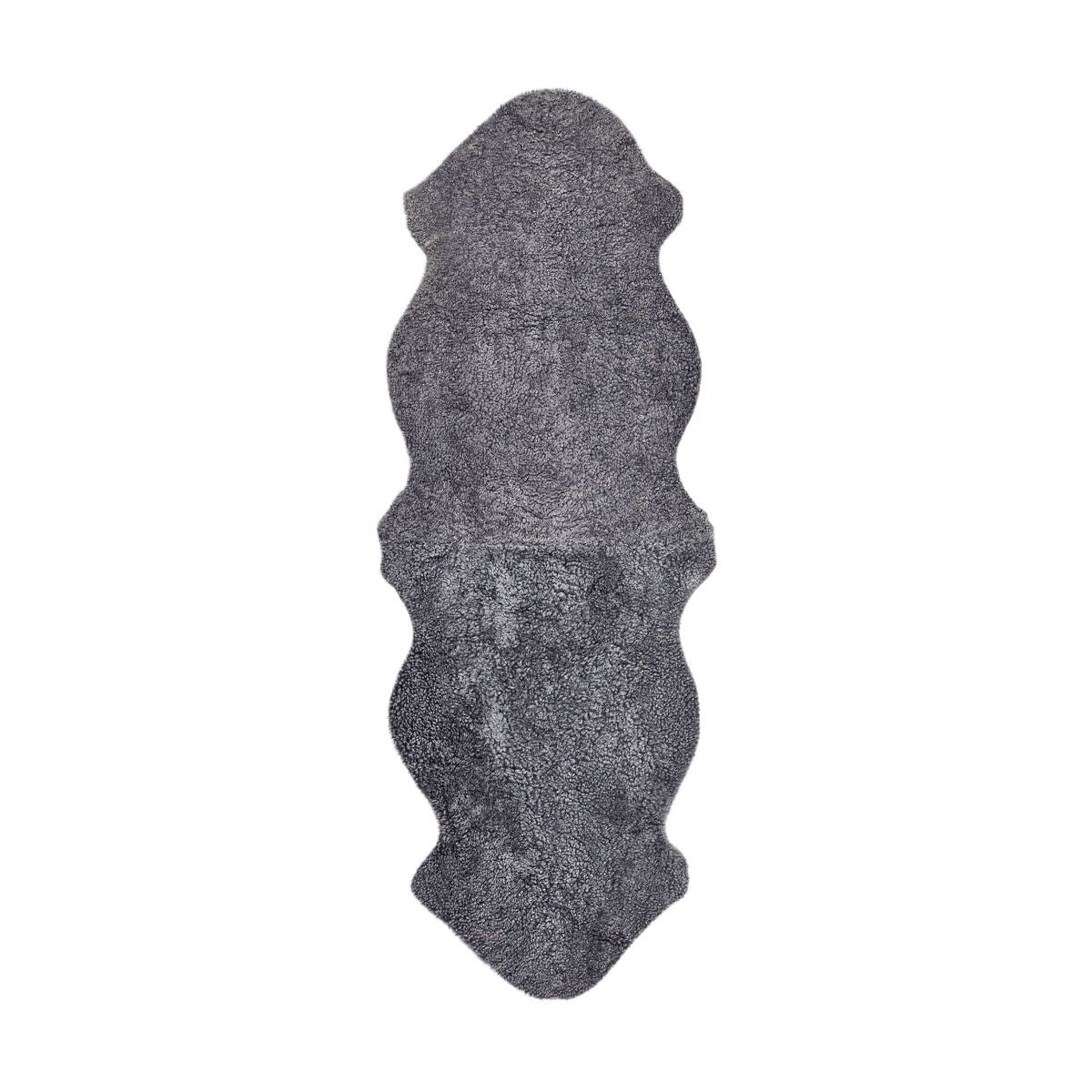 Premium | Double New Zealand Sheepskin | Short Curly Wool | 180 cm Light Grey Snow Top
