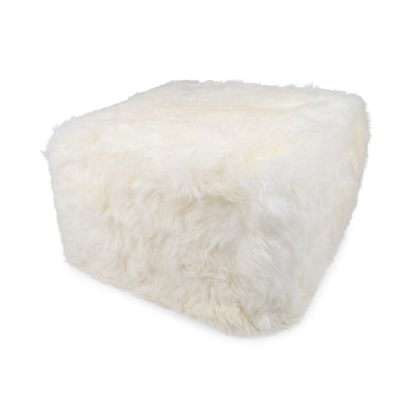 Long Wool Sheepskin Pouf