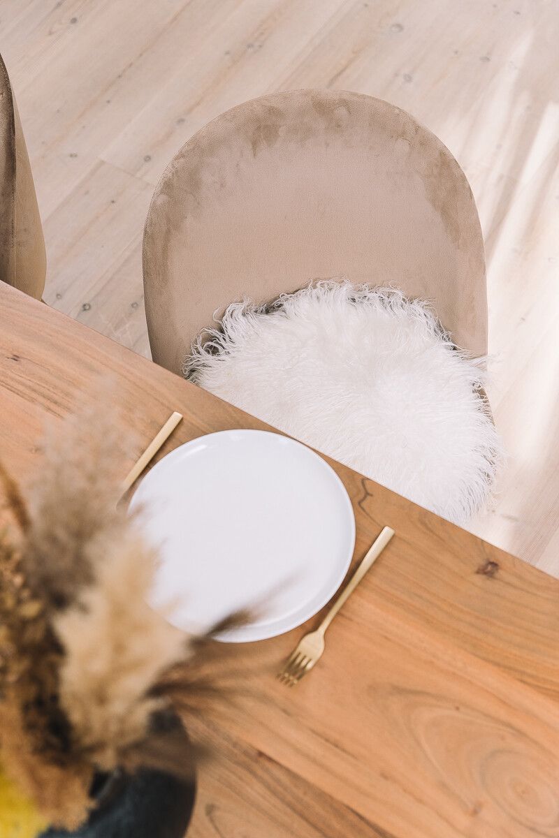 Seat Cover | Long Wool | ø34 cm White