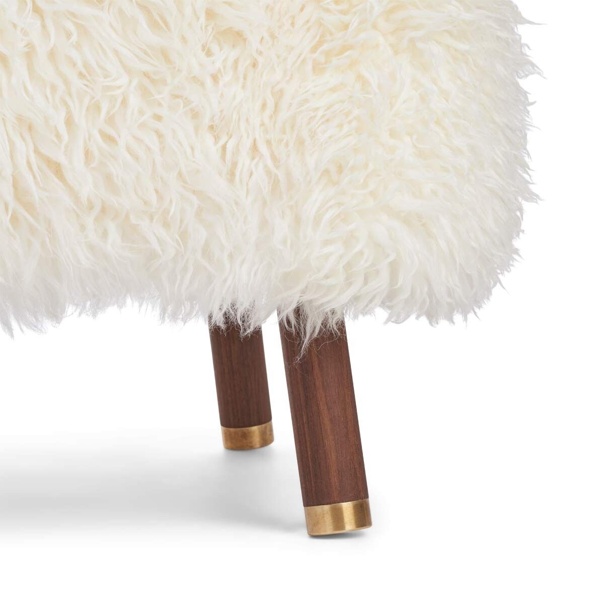 Emil Foot Rest | Long Wool Snow White
