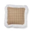 Wool Cushion | Doublesided | Long Wool trim | 52x52 cm Oatmeal-Beige/Ivory