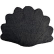 Short Wool Curly Sheepskin Shell Design Rug | 210x150 cm Black
