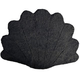 Short Wool Curly Sheepskin Shell Design Rug | 210x150 cm Black