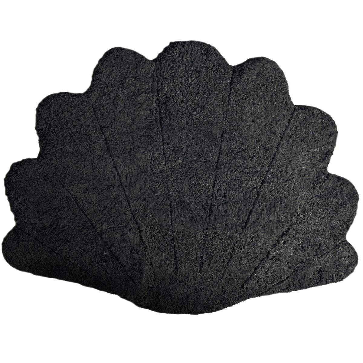 Short Wool Curly Sheepskin Shell Design Rug | 210x150 cm Black