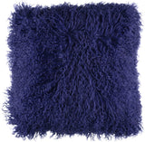 Mongolian Curly Cushion  Navy Blue