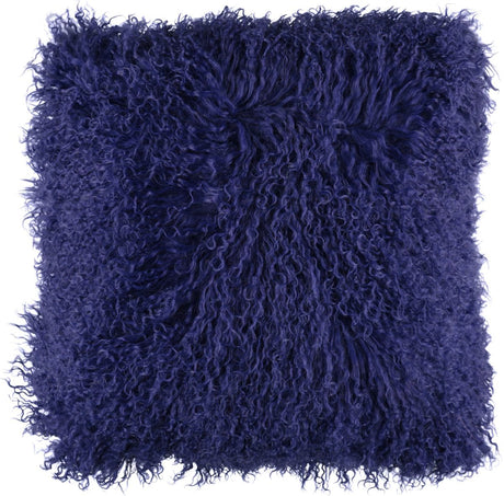 Mongolian Curly Cushion  Navy Blue