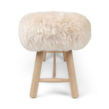 Bench with New Zealand Long Wool Sheepskin | Oak Legs | 140x35x45 cm Linen