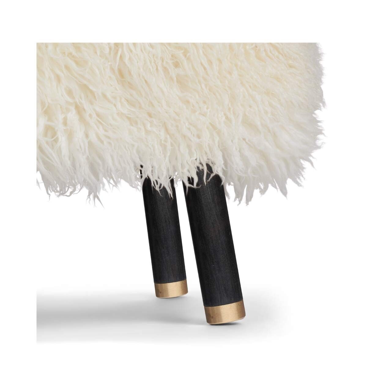 Emil Foot Rest | Long Wool Snow White