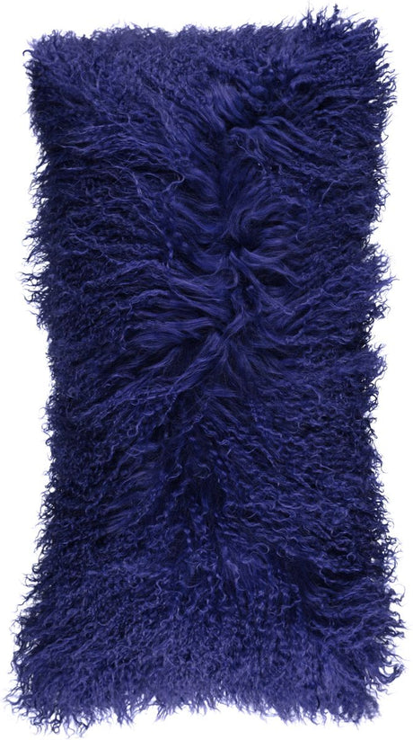 Mongolian Curly Cushion | 28x56 cm Navy
