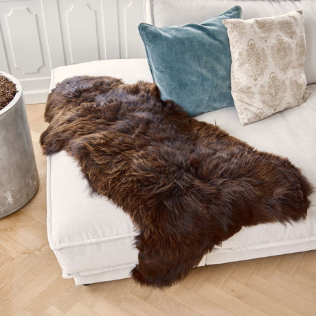 UK Sheepskin | Short Wool | Natural Colors |  120+ cm Natural Dark Brown