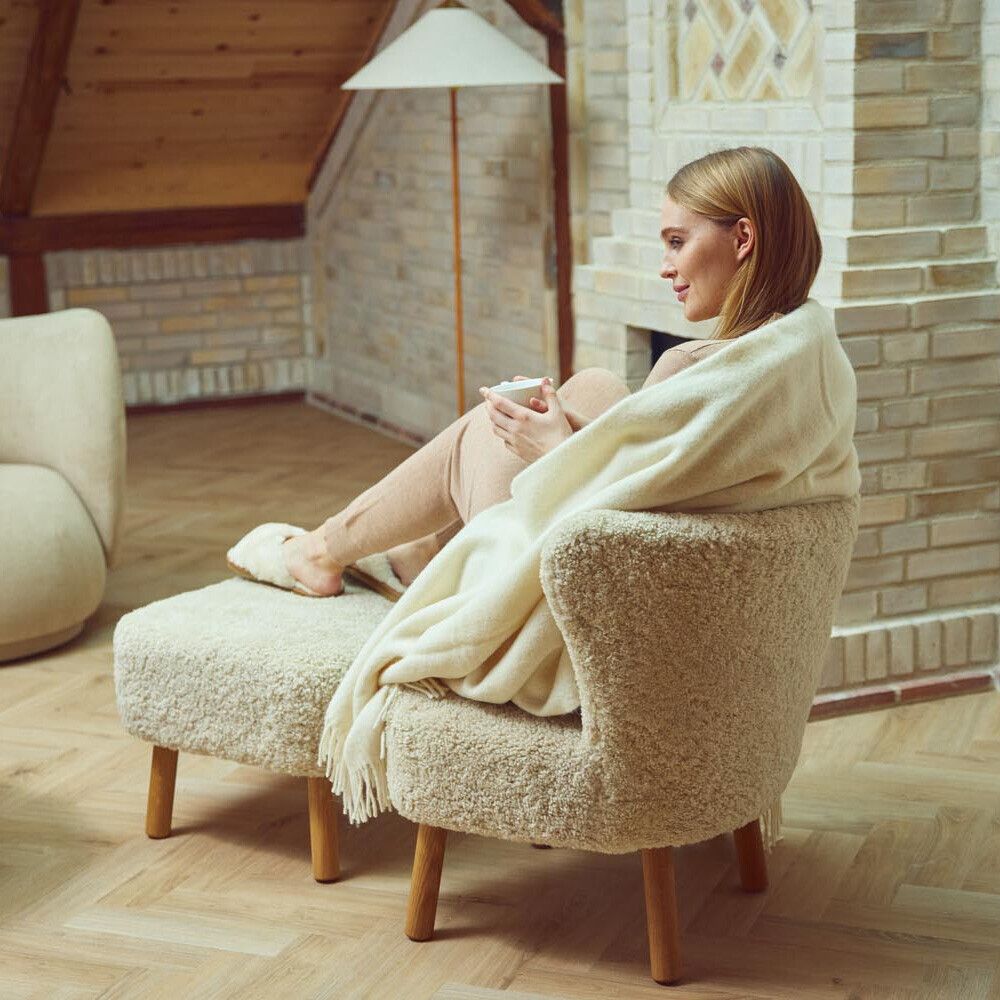 Emily Lounge Chair | Short Wool Anthracite