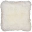 Long-Wool Sheepskin Cushion | LW | Leather backing | 50x50 cm Ivory