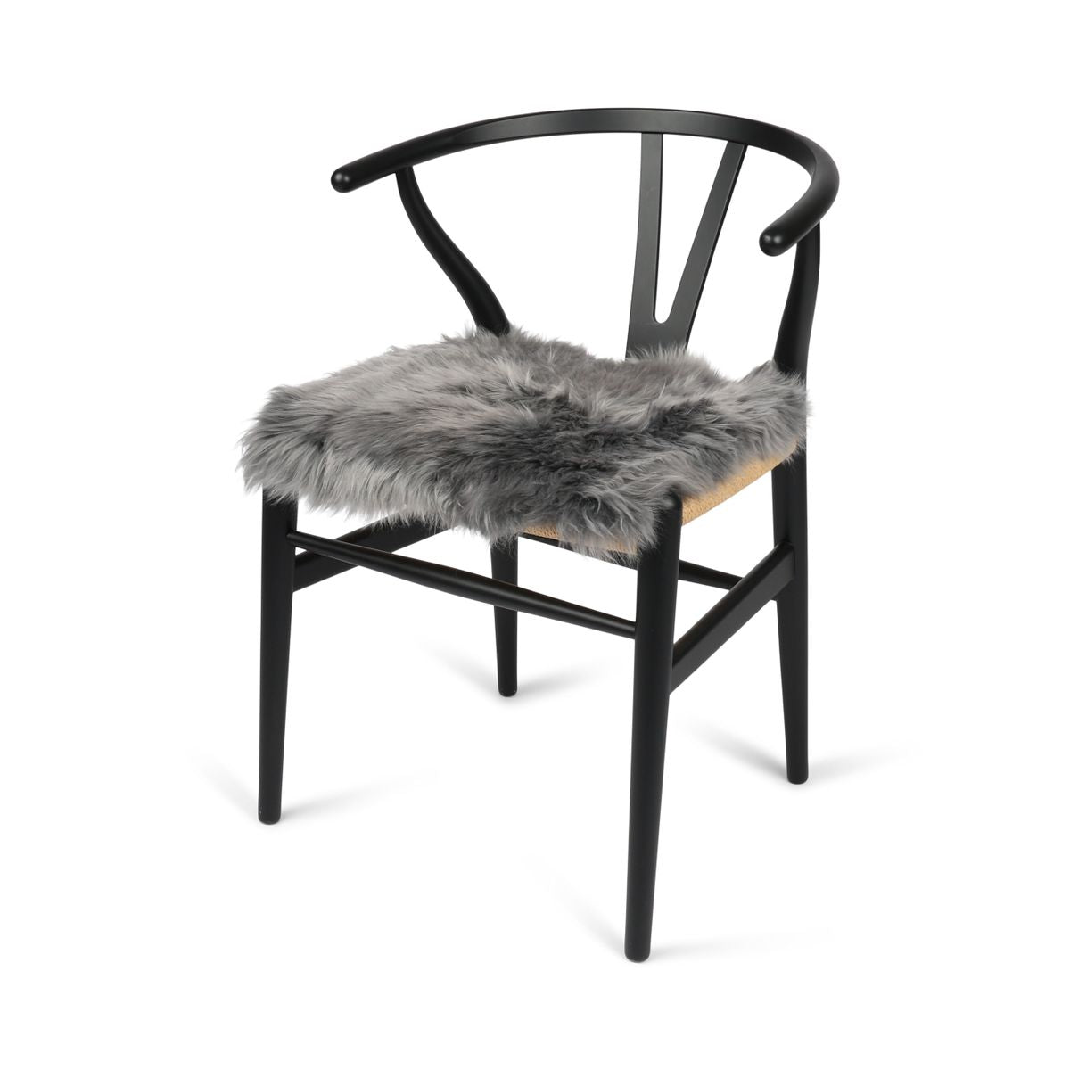 Seat Cover | With Backing | Long Wool | New Zealand | 40x40 cm Steel