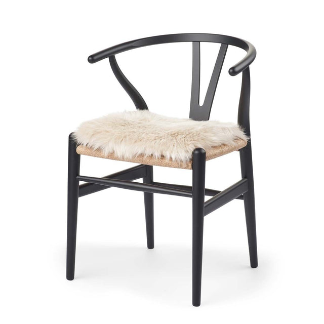 Long Wool Sheepskin Seat Cover | With Filling | 37x37 cm