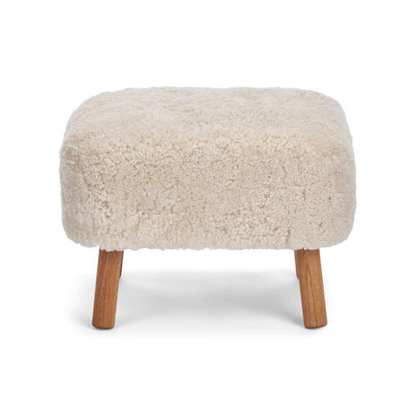 Emily Foot Rest | Short Wool Pearl