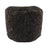 Short Wool Curly Sheepskin Pouf Chocolate