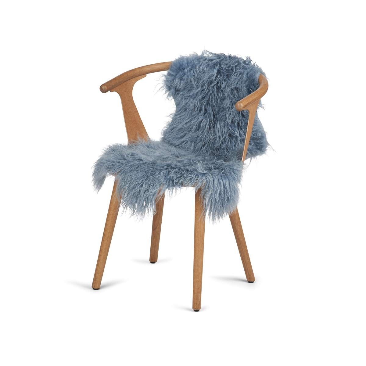 Mongolian Sheepskin | Curly | 85x50 cm Sky Grey