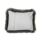 Sheepskin Cushion | Long Wool | New Zealand | 35x45 cm Steel
