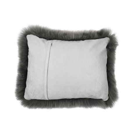 Sheepskin Cushion | Long Wool | New Zealand | 35x45 cm Steel