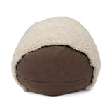 Short Wool Curly Sheepskin Pouf Pearl
