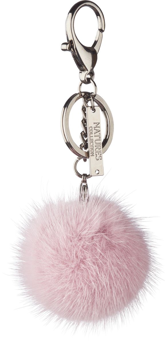 Pom Pom Keyring Black Metal Light Purple