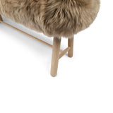 Theodor Bench | New Zealand Long Wool Sheepskin | 140x35x45 cm Taupe
