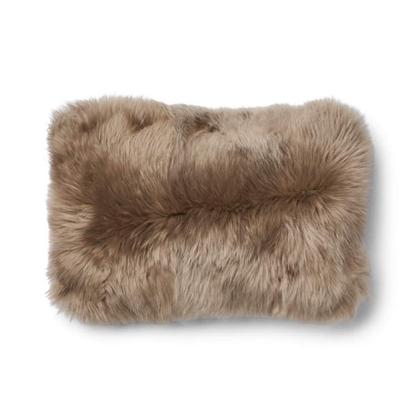 One Side Cushion | Long Wool | 34x52 cm Cocoa-Dark Brown/Taupe