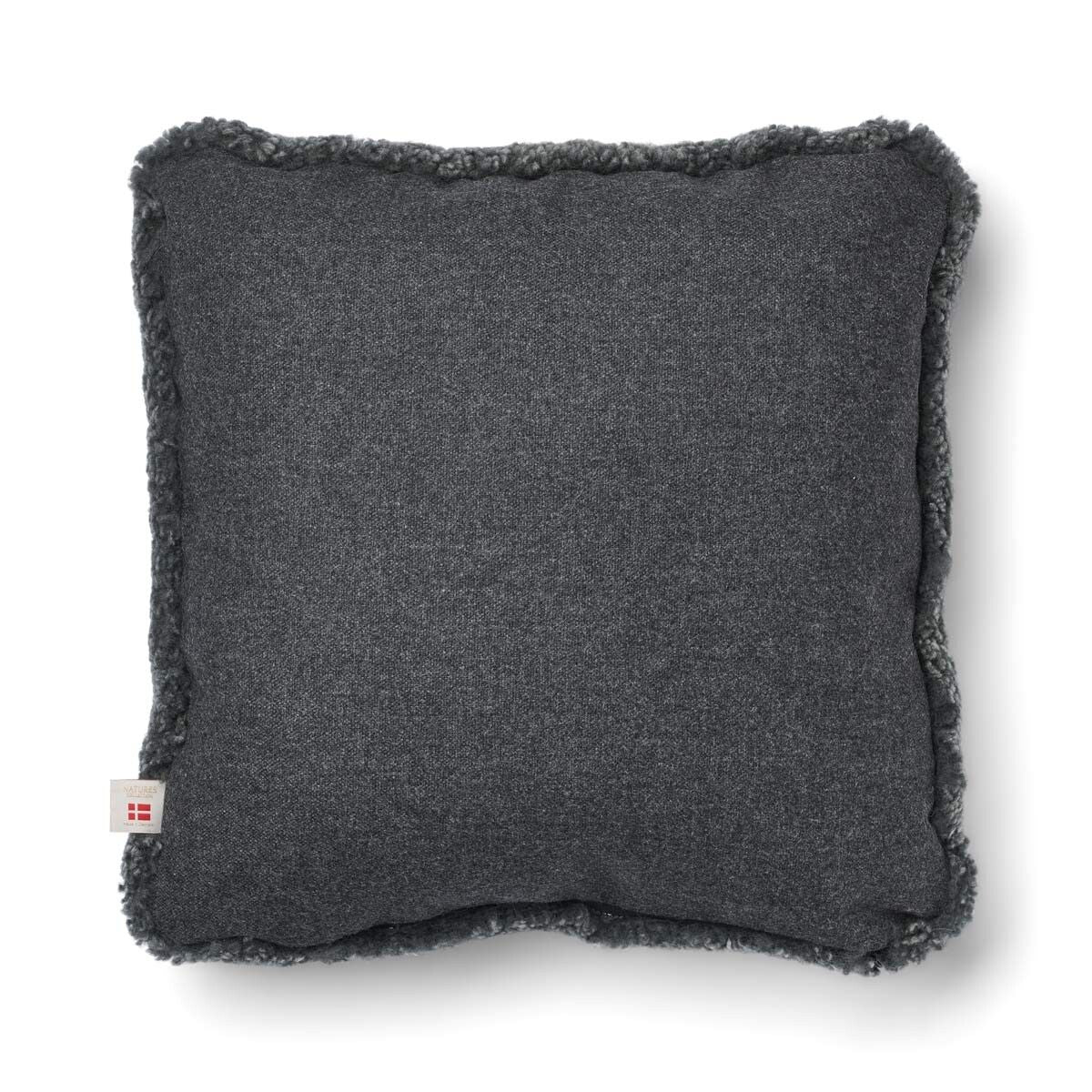 Short Wool Sheepskin Cushion | Two-sided |52x52 cm  | 34x52 cm  Rock/Graphite