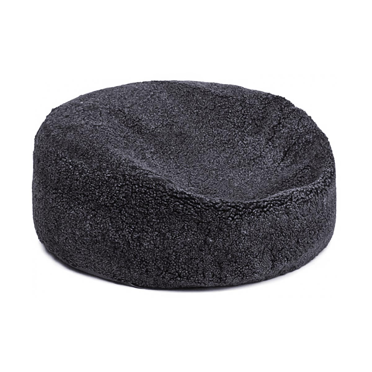 Round Sheepskin Bean Bag | Short Wool Anthracite