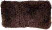 Long Wool Sheepskin Cushion | Doublesided | New Zealand | 25x50 cm Chocolate