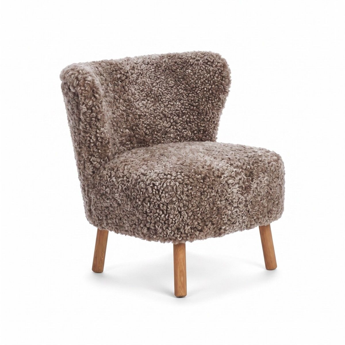 Emil Lounge Chair | Short Wool Cappuccino