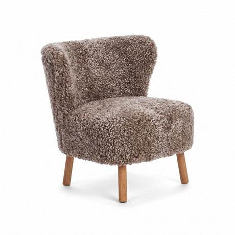Emil Lounge Chair | Short Wool Cappuccino