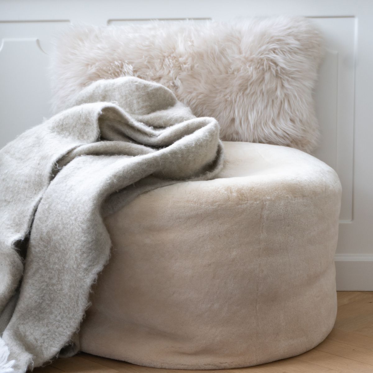 Round Moccasin Pouf | ø55xH36cm Chestnut
