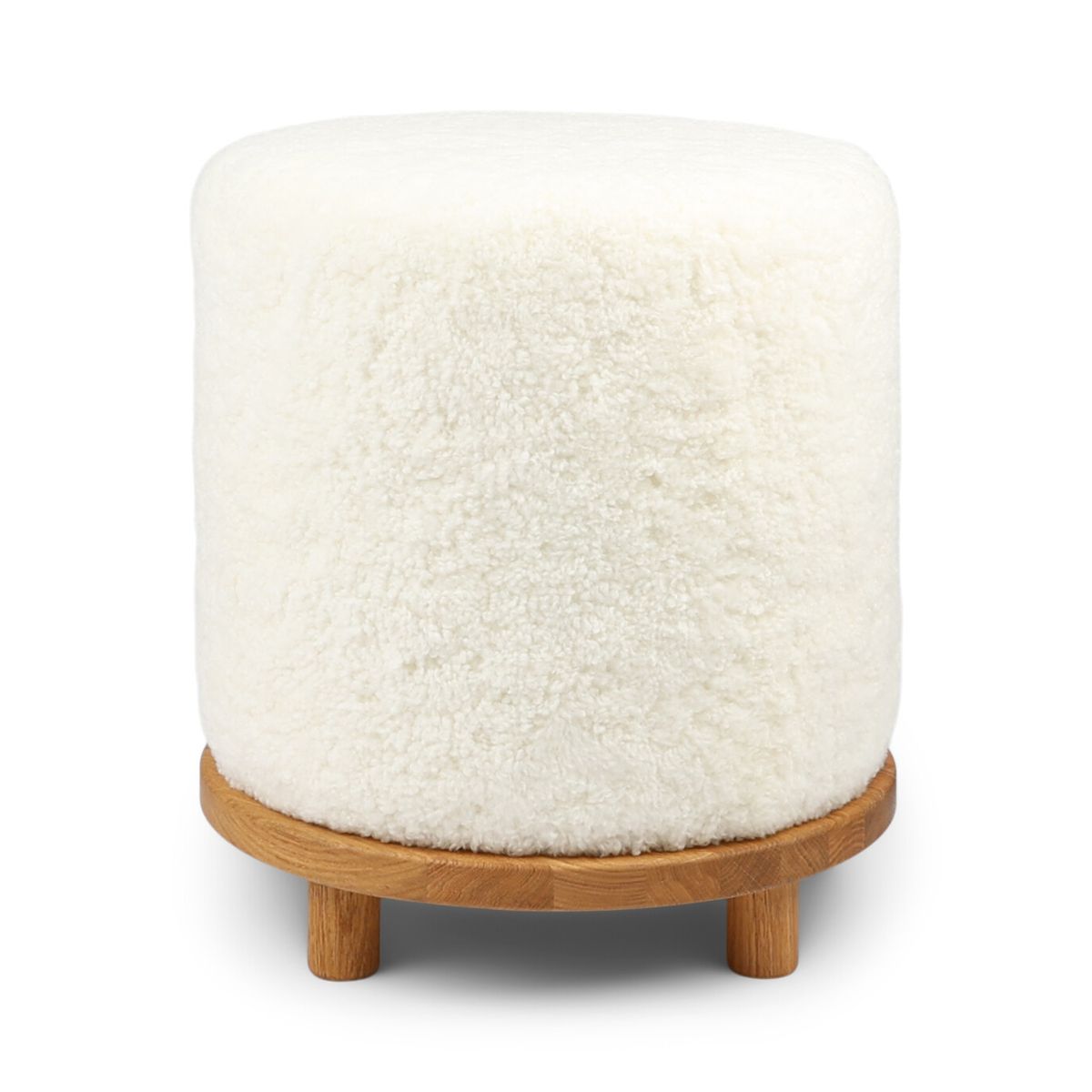 Simon Stool | Short Wool | D46xH52 cm Ivory